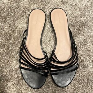 Something Navy Black Sandal slides size 10